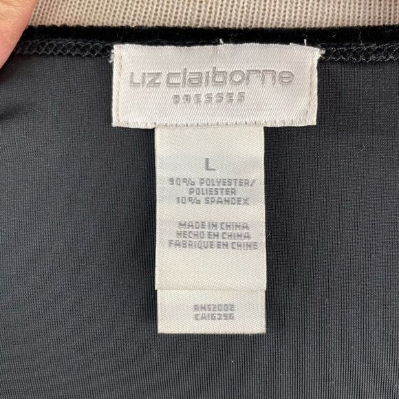 Liz Claiborne Matching Two Piece Black Velour Top and Skirt Size L EUC - Picture 9 of 9